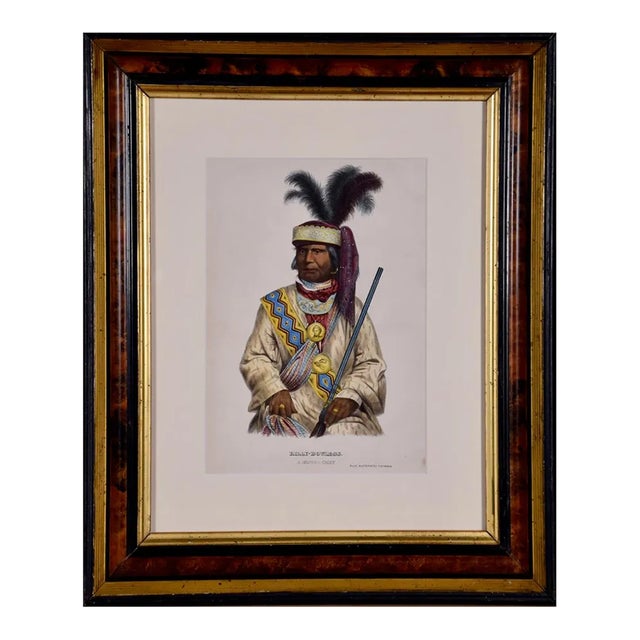 Billy Bowlegs, Seminole Chief: Original McKenney & Hall Hand-Colored Lithograph, 1865, Framed For Sale