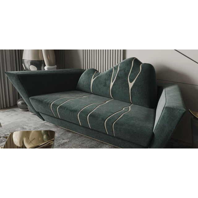 Textile Kintsukuroi Sofa by Alma De Luce For Sale - Image 7 of 11
