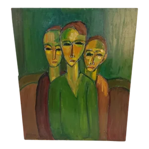 Mid Century Oil on Board by Guta Vardy