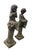 An enchanting and finely detailed pair of vintage cast iron garden or solarium statues depicting classical seated...