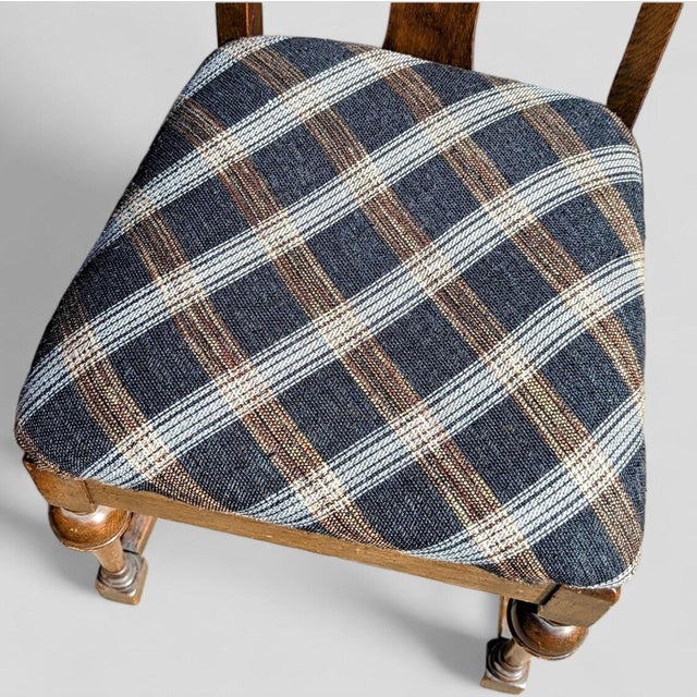 Brown 1980s Jacobean Revival Solid Oak Cane-Back Dining Chairs — Set of 6 For Sale - Image 8 of 8