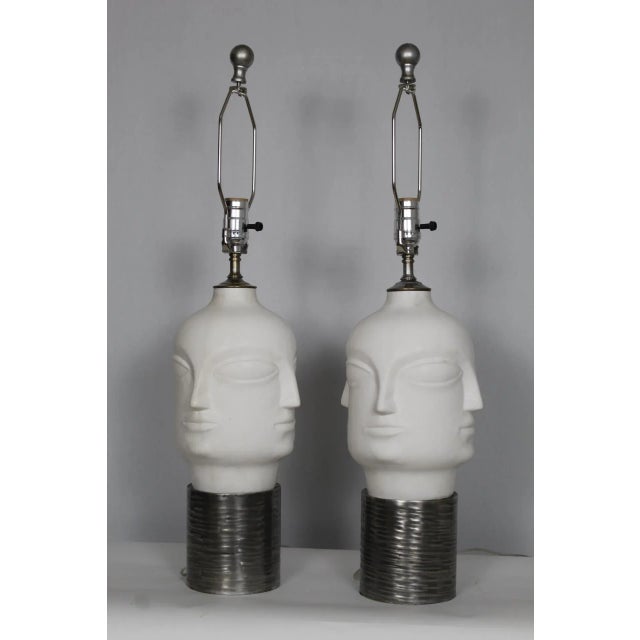 Mid 20th Century Brancusi Style Table Lamps - a Pair For Sale - Image 10 of 13