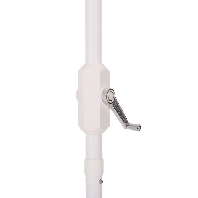 2020s Buti 9 Ft Crank Umbrella, Yellow Cabana Stripe/White Pole For Sale - Image 5 of 8