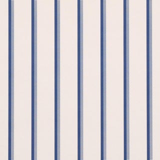 Sample - Schumacher Tyla Stripe Wallcovering In Indigo For Sale