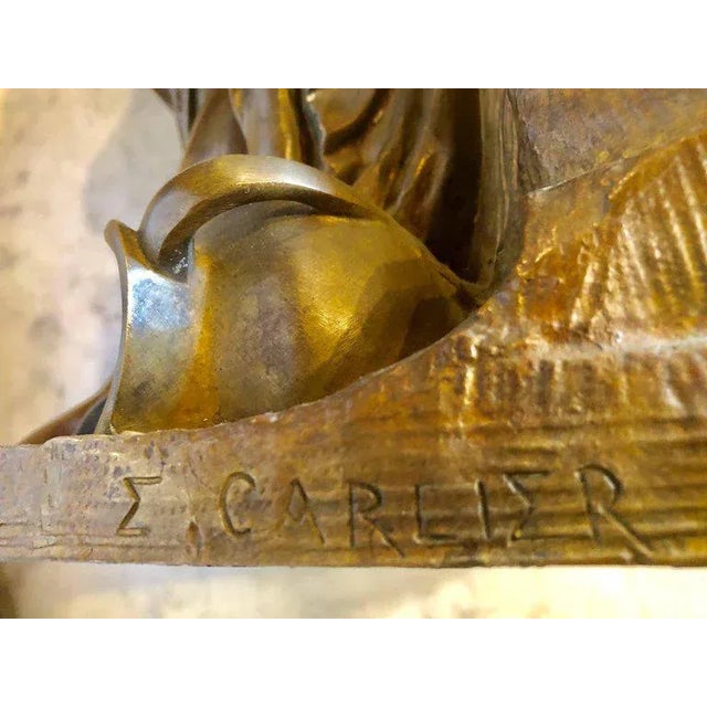 19th Century Bronze Sculpture of a Maiden in Neoclassical Form Signed E. Carlier For Sale In New York - Image 6 of 10