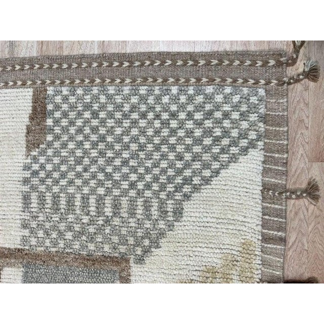 6x9 Multicolor Hand-Knotted Wool Abstracted Landscape Tribal Modern Carpet Rug For Sale - Image 4 of 9