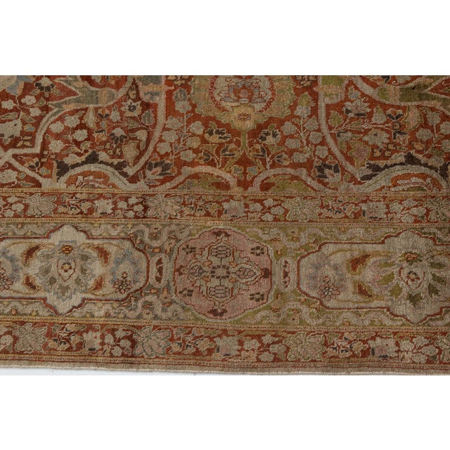 Early 20th Century Fine Antique Persian Tabriz Hand Knotted Wool Rug For Sale - Image 5 of 10