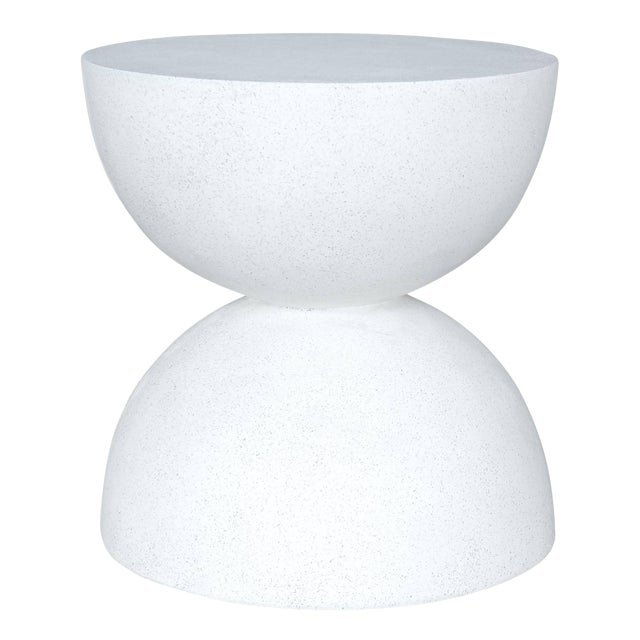 Cast Resin Bilbouquet Side Table White Stone Finish By Zachary A Design Chairish
