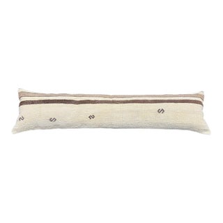 Turkish Hemp Pillow Cushion Natural Beige Brown Cushion Cover 12x46 For Sale