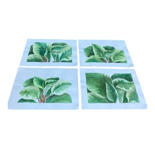 1970’s 4 Original Large Watercolor Paintings Palm Plants by Sharon Greenberg-Set of 4 For Sale