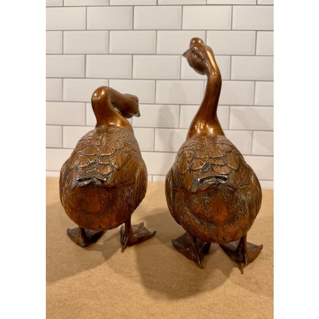 Vintage Pair of Large Copper Geese For Sale In Savannah - Image 6 of 15