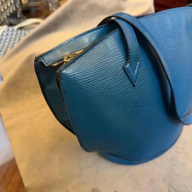 Louis Vuitton Toledo Blue Epi Leather Saint Jacques Hand Bag For Sale - Image 10 of 13