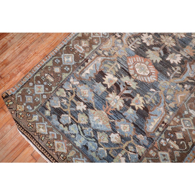Brown Zabihi Collection Brown Persian Kurd Rug For Sale - Image 8 of 9