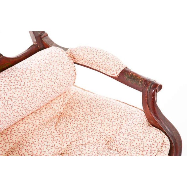 Circa 1860 Red Lacquered French Arm Chairs, a Pair For Sale - Image 10 of 11