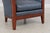 Stickley Cherry Blue Leather Club Chair For Sale - Image 10 of 16