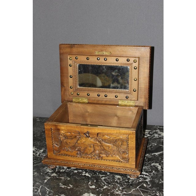 Box in Walnut with Animals Decoration For Sale - Image 6 of 15