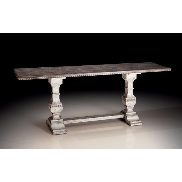 Handcrafted in Italy, this Tuscan console table brings together architectural simplicity and rustic old-world character....