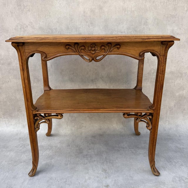 Wood Art Nouveau Side Table in the style of Émile Gallé, France, 1890 For Sale - Image 7 of 17