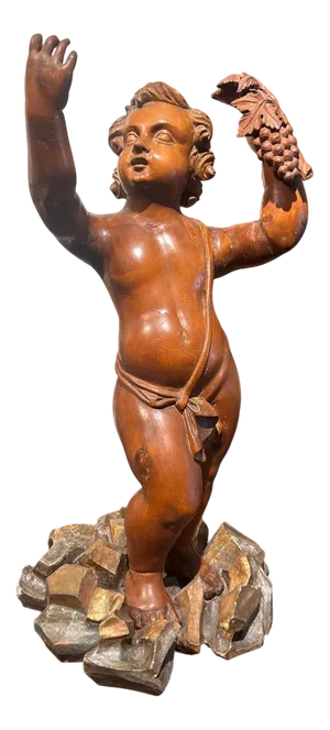 Bacchus Allegory, Early 1700s, Pine Wood Sculpture