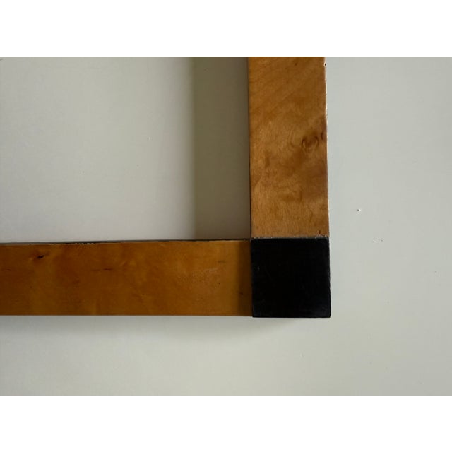 Fine classic Biedermeier picture frames - made of birdeye maple with black accent corners and black edge. Very attractive...