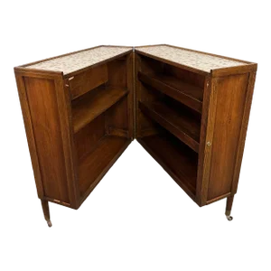 Mosaic Tile Folding Bar Cart by Henry Glass for Saginaw Furniture