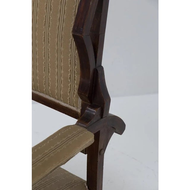 Metal Art Nouveau Italian Armchair in Original Fabric, 1900s For Sale - Image 7 of 12