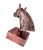 Antique Copper Finish Metal Hand Carved Horse Head Bust Sculptures For Sale - Image 6 of 6