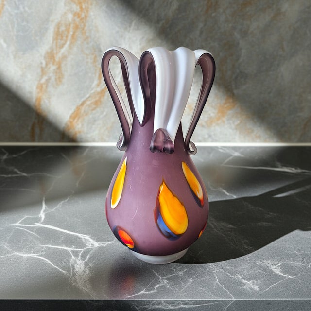 Mid-Century Modern Murano Purple Art Vase from Made Murano Glass, 1980s For Sale - Image 3 of 8