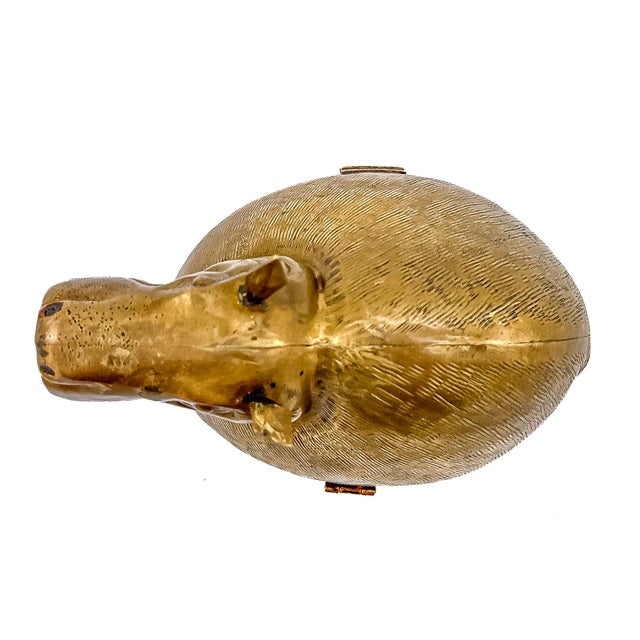 Mid 20th Century Brass Figural Hippopotamus Box by Woco For Sale - Image 9 of 12