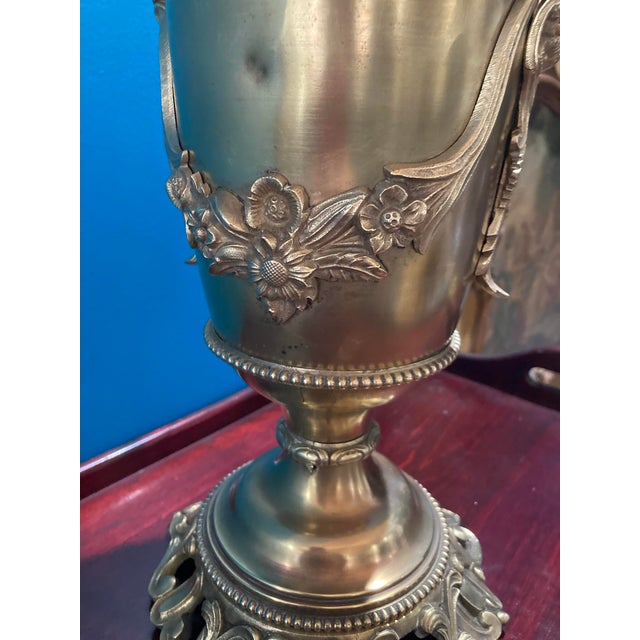 Late 19th Century Antique Exquisite Ornate Victorian Bronze Oil Lamp 1900's For Sale - Image 5 of 18