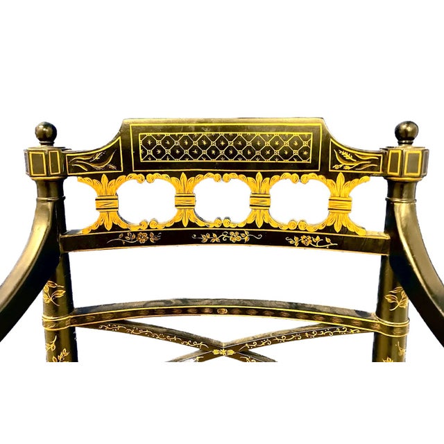 Late 20th Century Vintage Baker Ebony Charleston Side Chair For Sale - Image 5 of 12