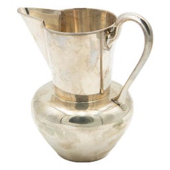 Plain Silver Wine Jug with Fixed Handle For Sale
