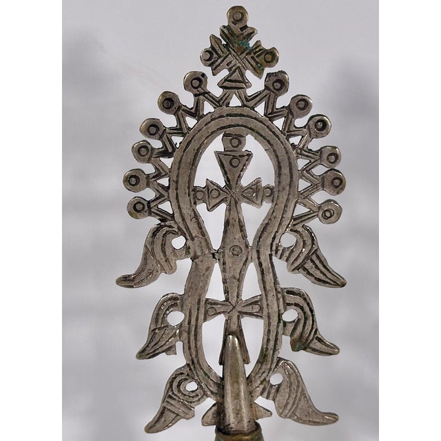 Authentic Antique Ethiopian Coptic Processional Cross for your consideration. The cross measures approx. 8 3/4 inches...