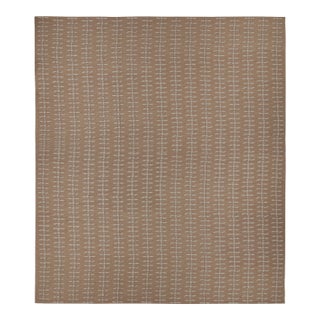 Rug & Kilim’s Oversized Scandinavian Style Rug in Beige-Brown With Floral Patterns For Sale