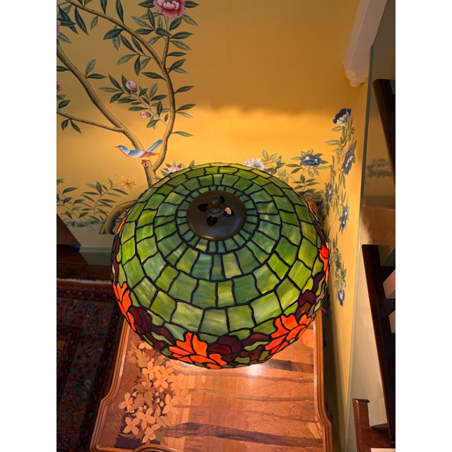 Early 20th Century Duffner and Kimberly Acorn Stained Glass Table Lamp For Sale - Image 10 of 12