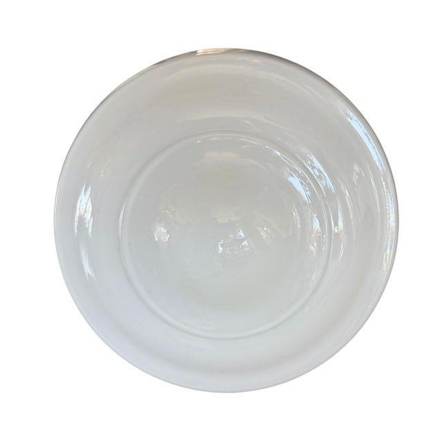 1920s Antique Milkglass Flushmount Ceiling Light on Rustic Holder For Sale - Image 5 of 6