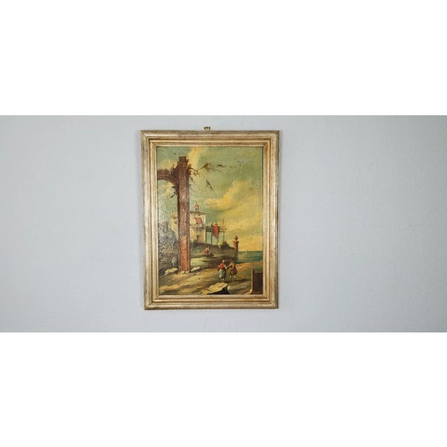 Late 20th Century Classical Roman Ruins Landscape Oil on Canvas Painting, Signed For Sale - Image 11 of 11