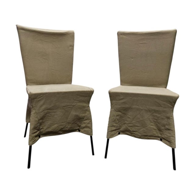 Canvas Dining Chairs by Gerard Van Den Berg, Set of 2 For Sale - Image 13 of 13