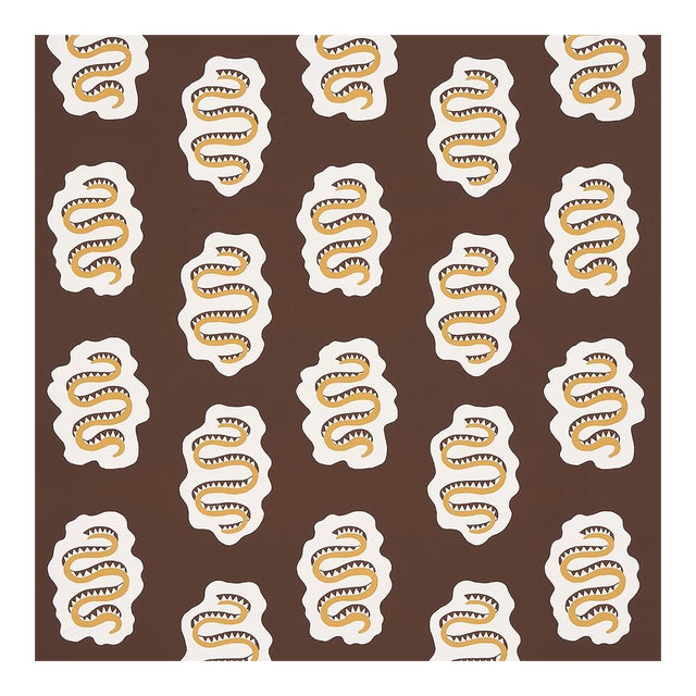 SAMPLE - Schumacher Elsa Wallpaper In Amber For Sale