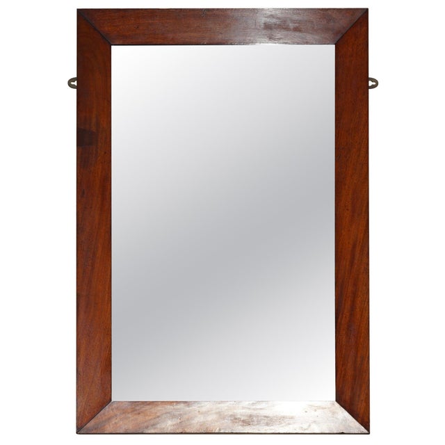 Antique English Georgian Wall-Mounted Mirror with Bevelled Hardwood Frame For Sale - Image 11 of 11