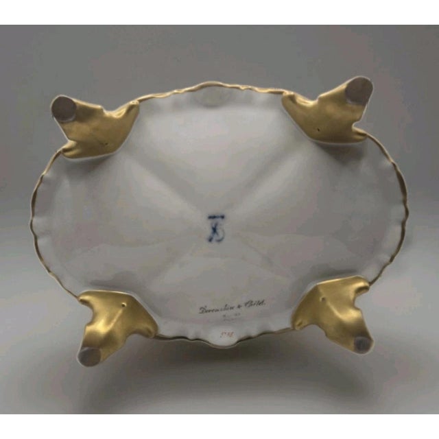 Ceramic Dresden Centerpiece Cache Vase Iridescent Gold Gilt Daffodils Vienna Art Nouveau Porcelain For Sale - Image 7 of 12