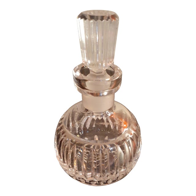 1980s Clear Cut Crystal Perfume or Oil Cruet For Sale