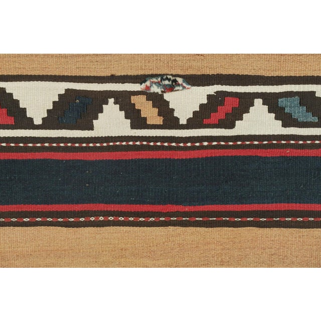 1950s Vintage Shahsavan Persian Kilim With Stripes & Geometric Patterns by Rug & Kilim For Sale In New York - Image 6 of 8