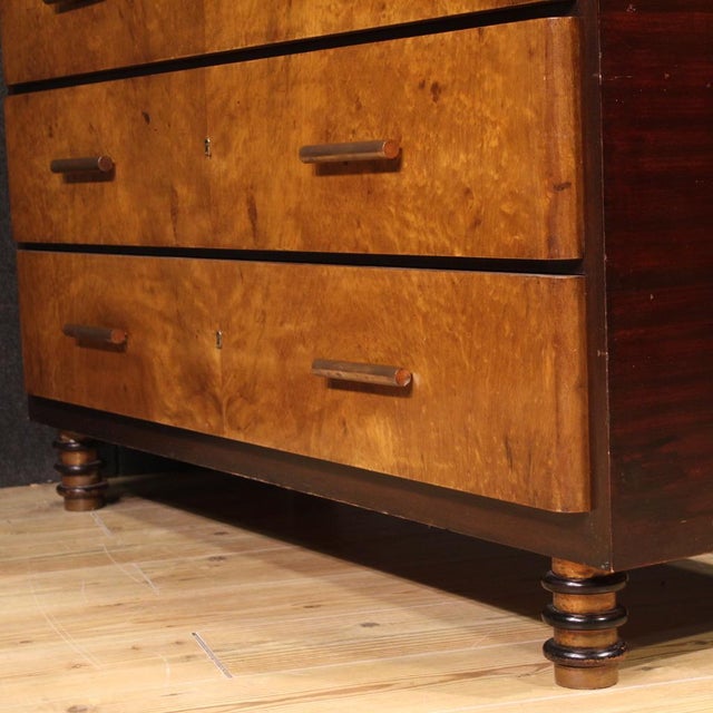 Brown Italian Chest of Drawers with Mirror, 1960s For Sale - Image 8 of 13