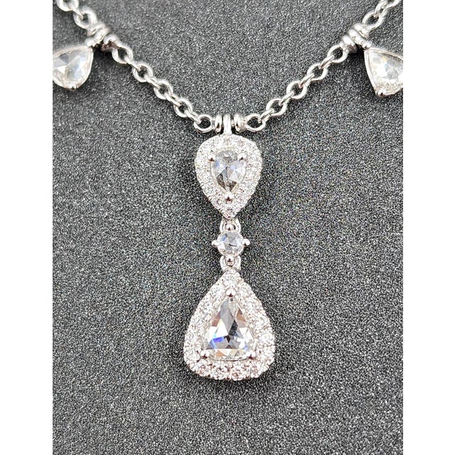 2.85 Ct Rose Cut Diamond Necklace For Sale - Image 4 of 9