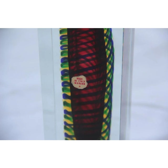 Glass Small Square Murano Glass Vase, 1960s For Sale - Image 7 of 8