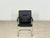 Wood Cantilever Chair in Black Leather For Sale - Image 7 of 7