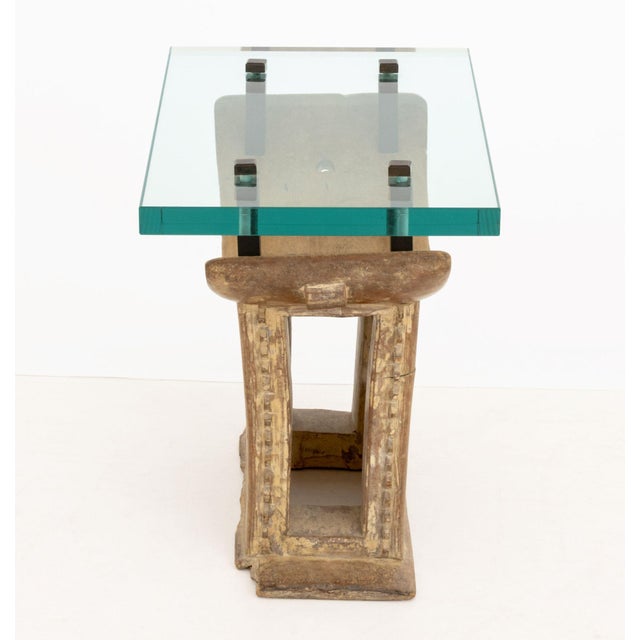 Brown Karl Springer African Stool Base Side Table, 1970s For Sale - Image 8 of 10