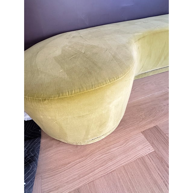 Organic Shape One-of-a-Kind Sculptural Italian Velvet Ottoman With Nailhead Detail For Sale - Image 4 of 4