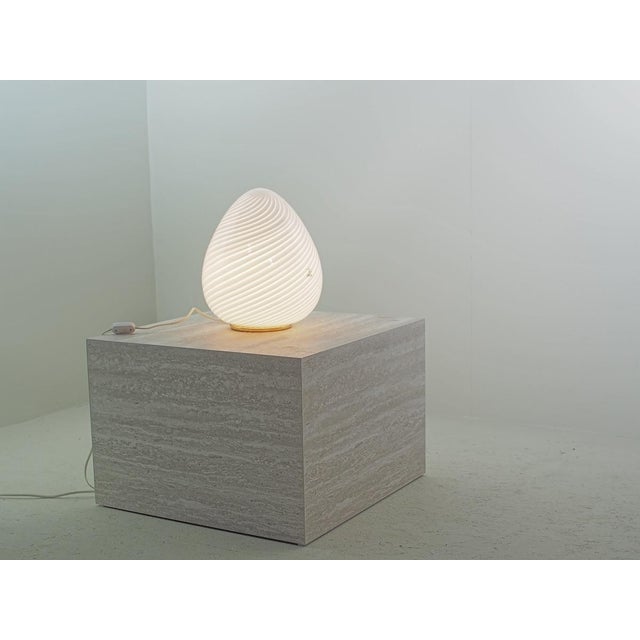 Egg-Shaped Murano Glass Table Lamp from Vetri, Italy, 1970s, in Flawless conditions. Designed 1970 to 1979 This piece has...